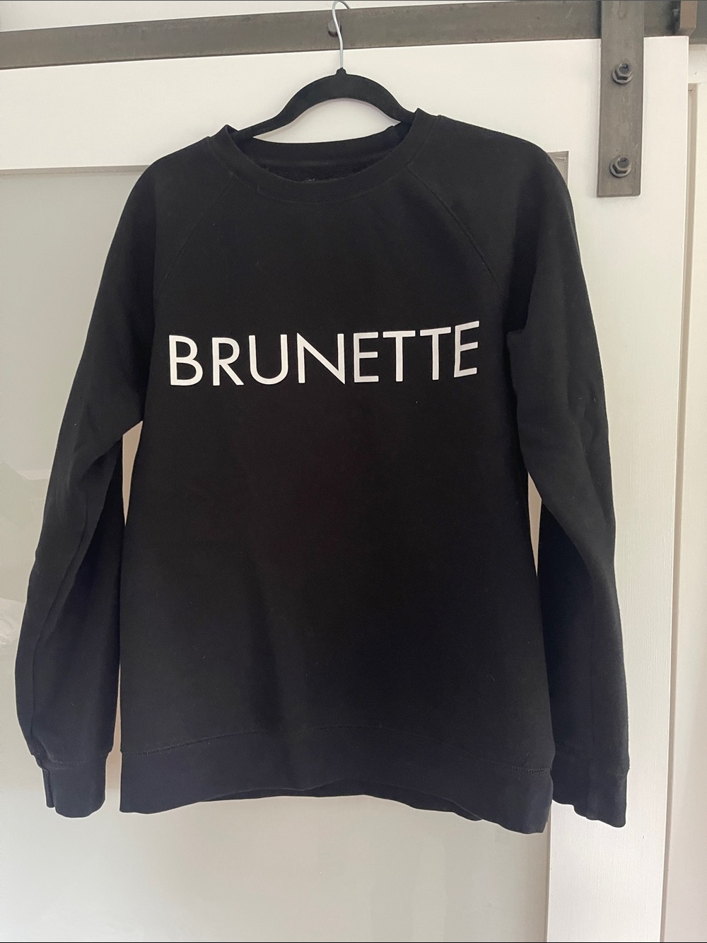 Brunette The Label Black Crewneck with White Logo